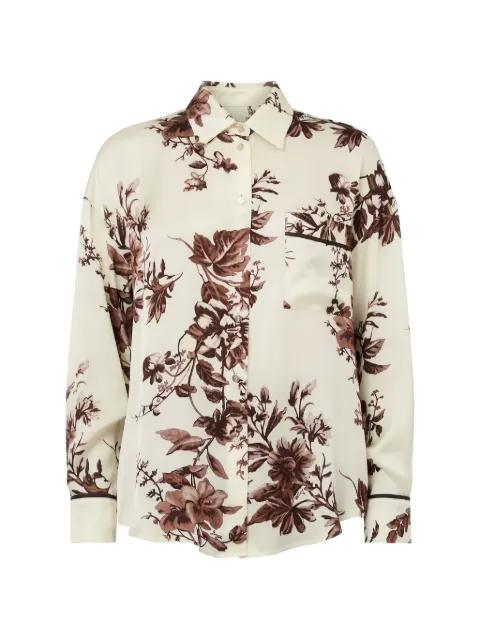 floral-print chest-pocket shirt by LIU JO