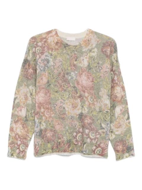 floral-print crew-neck sweater by LIU JO