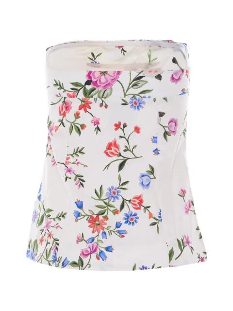 floral-print strapless top by LIU JO