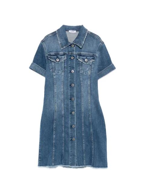 frayed denim midi dress by LIU JO