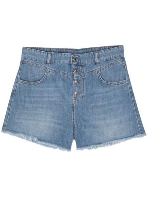 fringe-detail denim shorts by LIU JO
