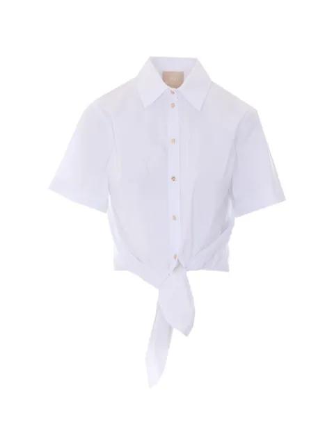 front-tie cropped shirt by LIU JO