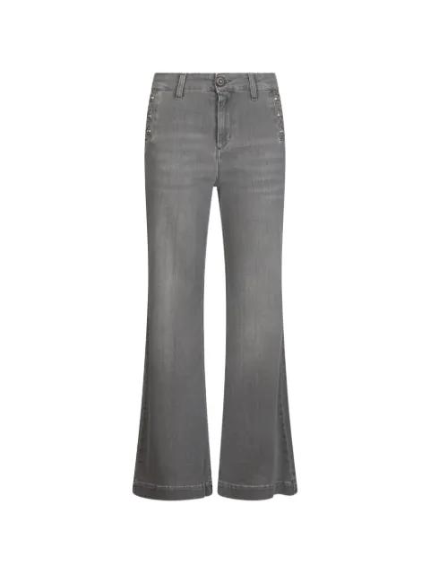 high-rise flared jeans with buttons by LIU JO