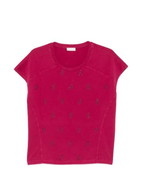 jersey T-shirt with gemstones by LIU JO