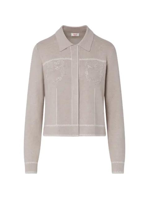 knit jacket with beads by LIU JO
