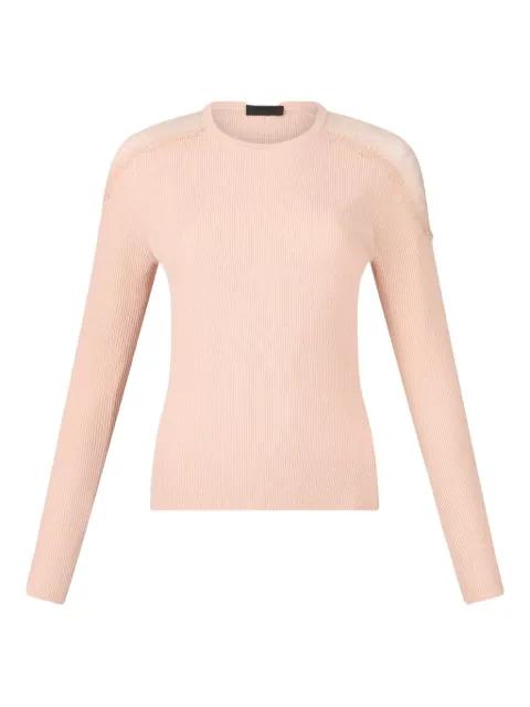 lace-detailed rib knit sweater by LIU JO lace-detailed rib knit sweater by LIU JO