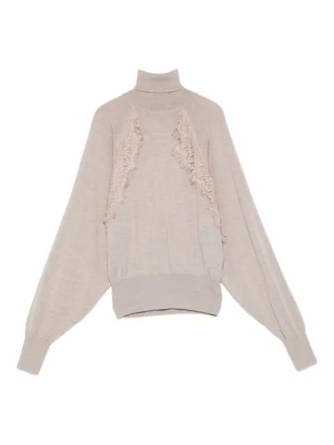 lace-insert turtleneck by LIU JO