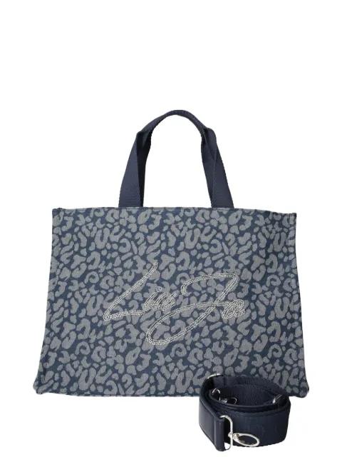large animal-print denim tote bag by LIU JO