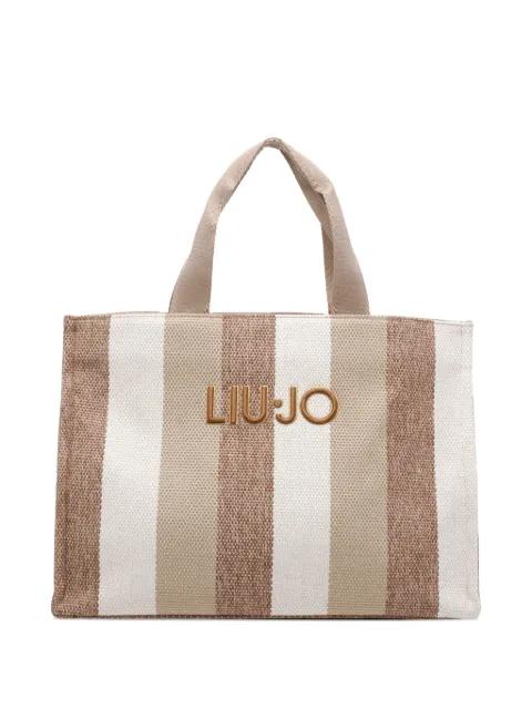 large striped tote bag by LIU JO