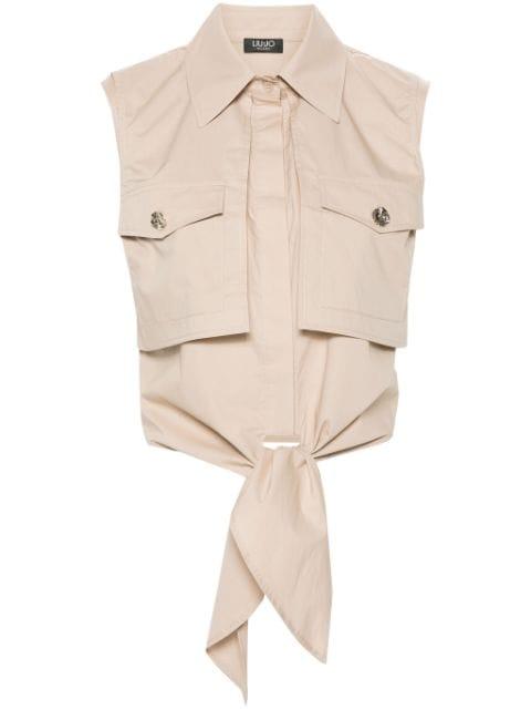 layered tie-fastening vest by LIU JO
