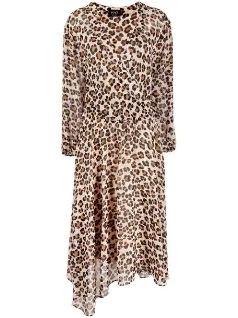 leopard print asymmetric dress by LIU JO