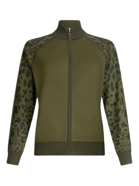 leopard-print zip-up sweater by LIU JO