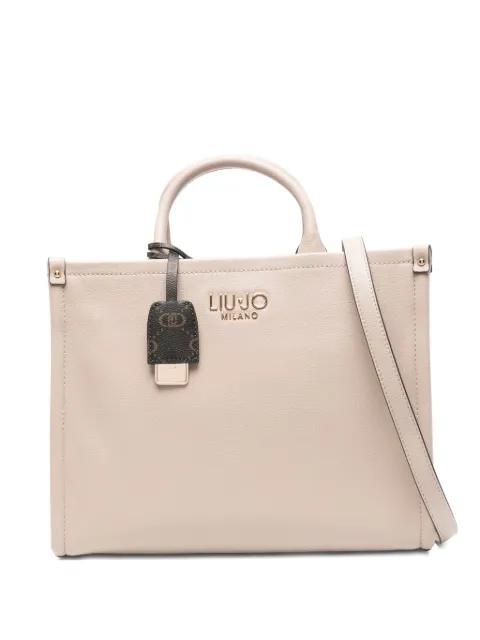 logo-charm top-handles tote bag by LIU JO