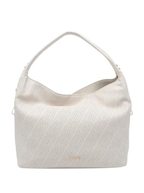 logo-detail perforated tote bag by LIU JO