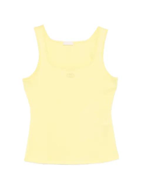 logo-embroidered top by LIU JO