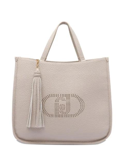 logo-perforated tote bag by LIU JO