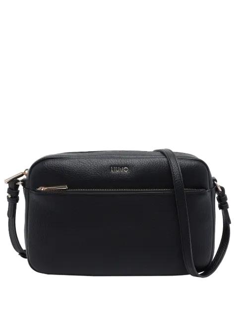 logo-plaque pebbled-effect shoulder bag by LIU JO