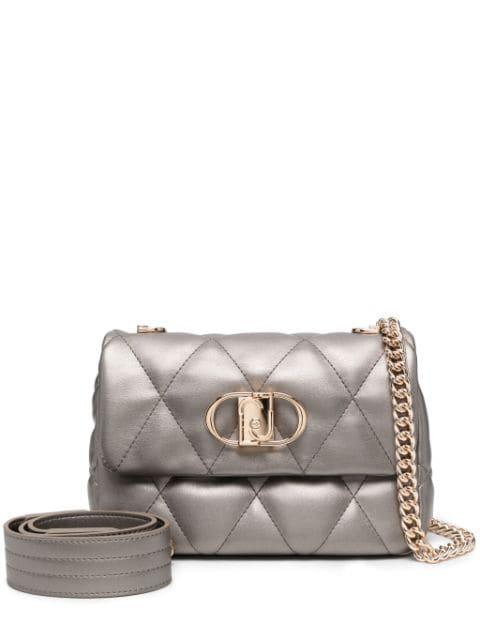 logo-plaque quilted crossbody bag by LIU JO