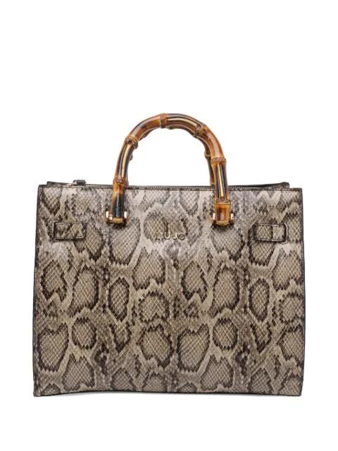 logo python-print tote bag by LIU JO