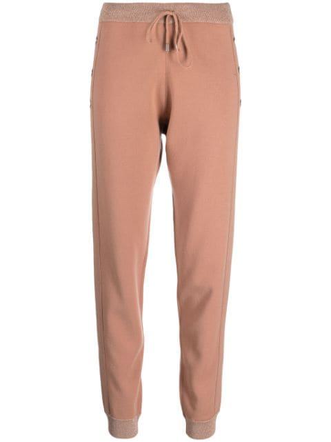 lurex-detail elasticated-waist track pants by LIU JO
