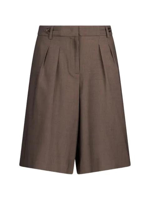 mélange pleated denim shorts by LIU JO