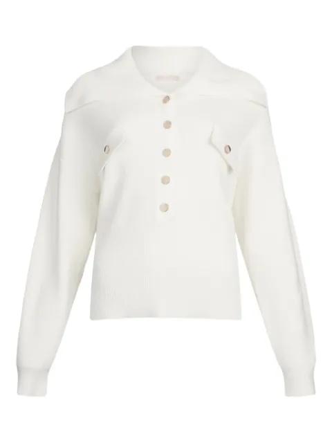 maxi-neck rib-knit sweater by LIU JO