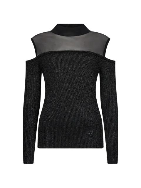 mesh insert cold-shoulder T-shirt by LIU JO