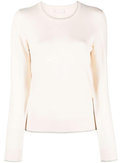 metallic-threading knitted jumper by LIU JO