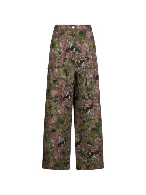 micro-stud print cargo pants by LIU JO