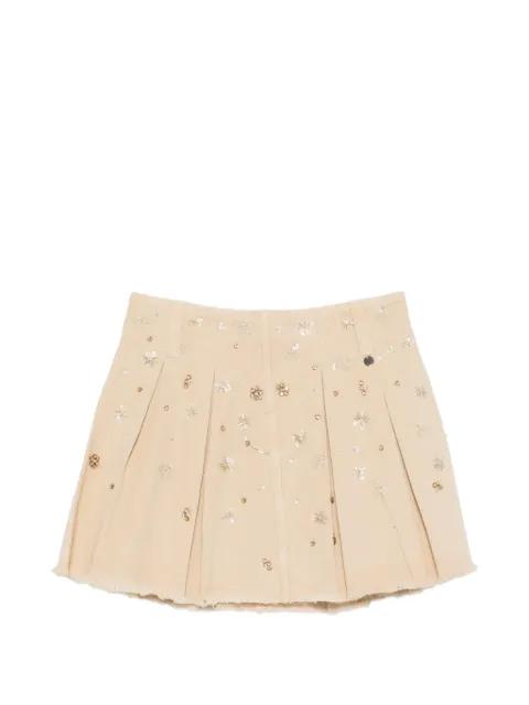 mini skirt with bejewelled embellishment by LIU JO