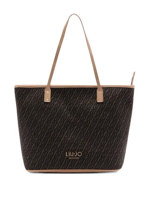 monogram jacquard tote bag by LIU JO