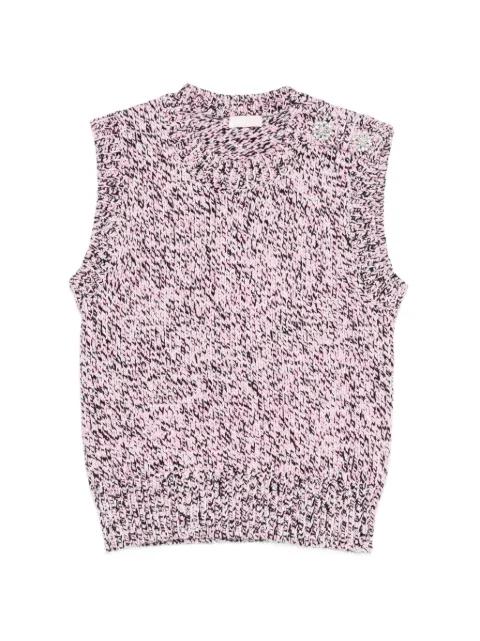 mouliné vest with bejewelled buttons by LIU JO