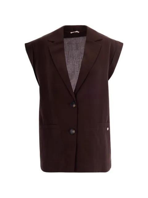 notched-lapel sleeveless jacket by LIU JO
