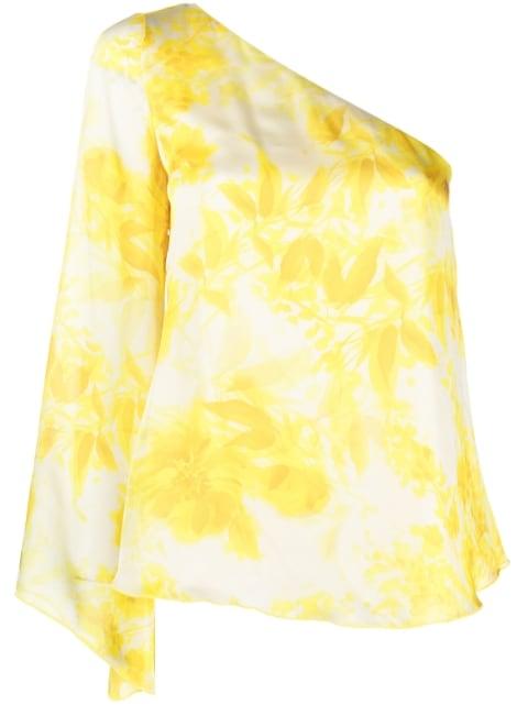 one-sleeve floral-print blouse by LIU JO