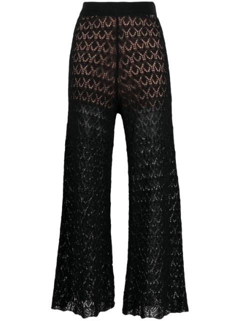 open-knit flared cropped trousers by LIU JO