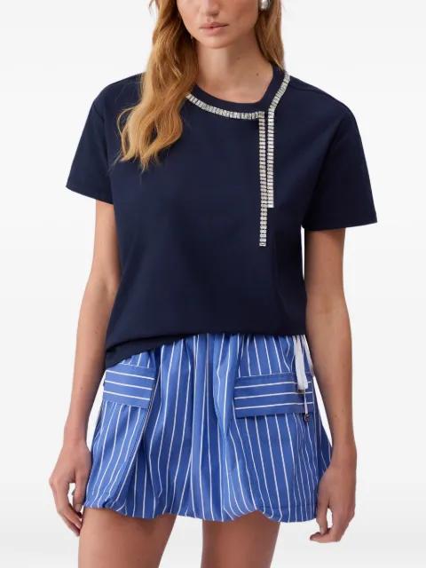 oversized T-shirt with bejewelled embellishment by LIU JO