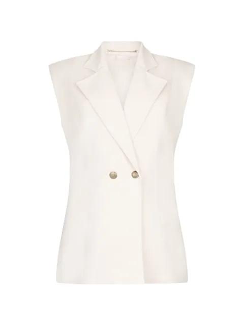 padded-shoulder double-breasted waistcoat by LIU JO