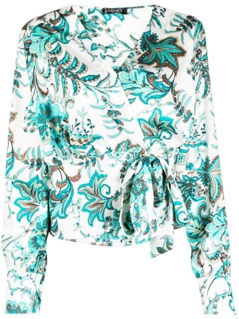 paisley-print wrap blouse by LIU JO
