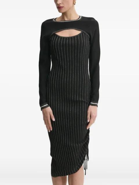 pinstripe drawstring midi dress by LIU JO