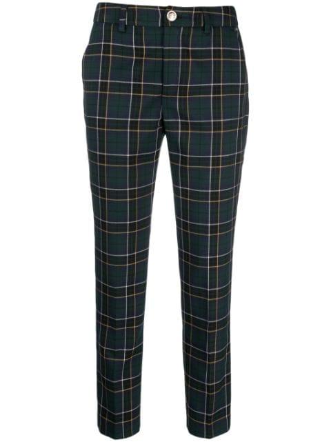 plaid-check straight-cut trousers by LIU JO