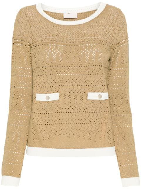 pointelle-knit sheer top by LIU JO