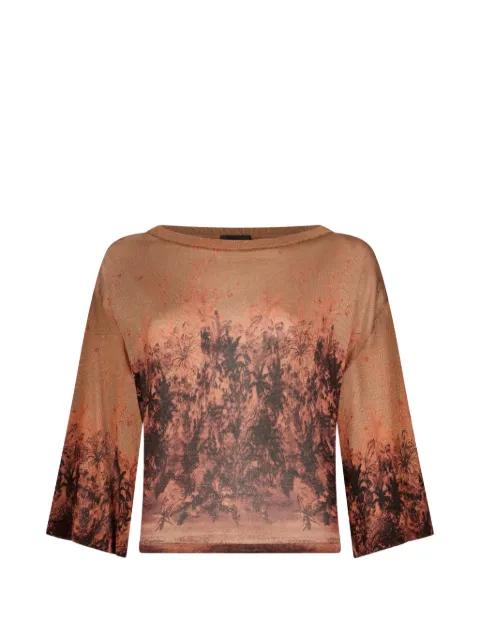 printed crew-neck top by LIU JO
