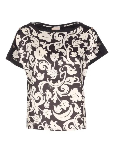 printed shoulder-button T-shirt by LIU JO