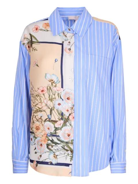 printed twill and poplin shirt by LIU JO