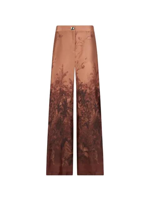 printed twill palazzo pants by LIU JO