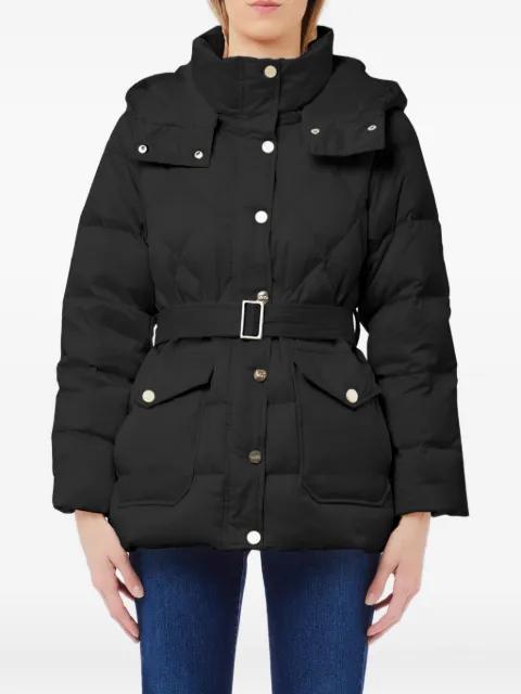 quilted belted puffer jacket by LIU JO