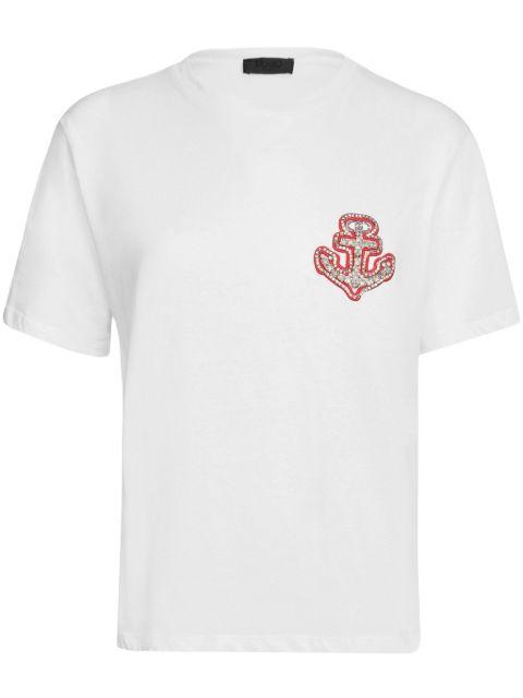 rhinestone-anchor T-shirt by LIU JO