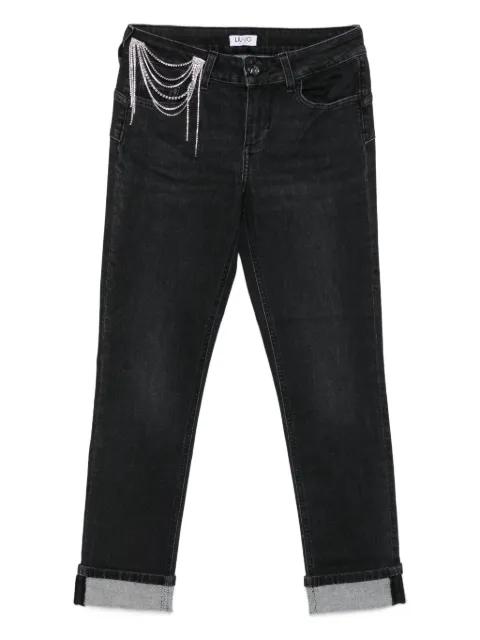 rhinestone-embellished straight-leg jeans by LIU JO