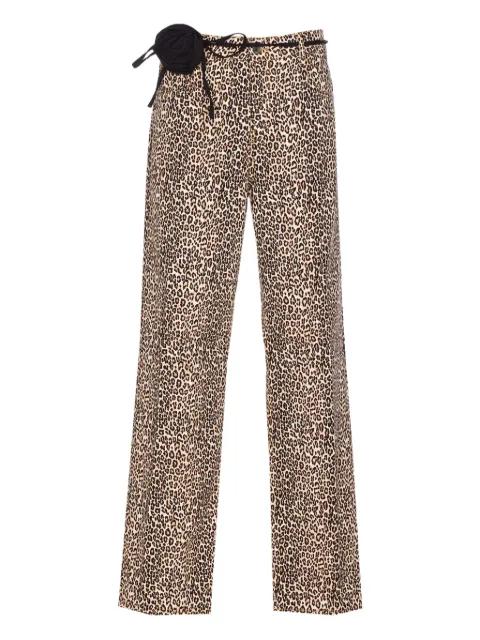 rose-detail leopard-print jeans by LIU JO