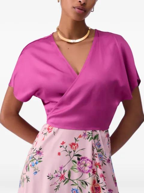 satin wrap-cut top by LIU JO